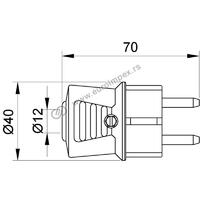 UTIKAČ DVOPOLNI SA UZEMLJENJEM MASIVNI 204NL NOPAL