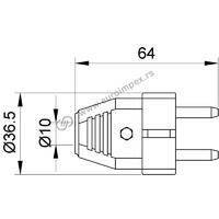 UTIKAČ DVOPOLNI SA UZEMLJENJEM 205NL NOPAL