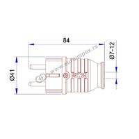 DVOPOLNI UTIKAČ SA PVC PLAŠTOM 214 NOPAL