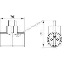 T RAZVODNIK SA DVE PRIKLJUČNICE 222 NOPAL