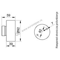 POSTOLJE SVETILJKE SA PORCELANSKIM GRLOM E27 - RAVNA 126K NOPAL