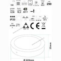 LED panel 18W NADGRADNI OKRUGLI 3000K LPB-08-18R WW ELS00845 CAROLINE-18