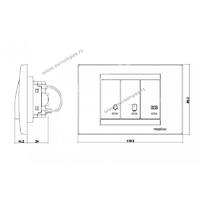 900101.2 Indikator za kupatilo sa TRI sklopke 3M 10AX/2x16AX (SVETLO GREJALICA BOJLER) Signal BELA Nopal Lux Primera