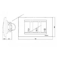 900201.2 Indikator za kupatilo sa TRI sklopke 4M (SVETLO GREJALICA BOJLER) 10AX 2X16AX Signal bela Nopal Lux Primera