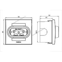 841511.2 Priključnica tropolna 3P+N+E sa porcelanskim jezgrom  16A 440V~ Signal BELA Nopal Lux  Primera