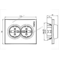 842511.2 Dupla dvopolna priključnica 2P+E sa plast.jezgr. 16A 250V Signal bela Nopal Lux Primera