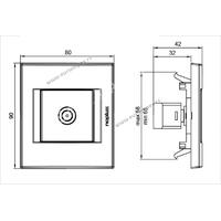 848311.2 Koaksijalna antenska TV  prikljuenica individualna PAL/F 0dB Signal bela Nopal Lux Primera