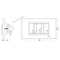 900401.2 UNIVERZALNI INDIKATOR - sklopka za kupatilo sa 3 prekidaca (svetlo 10A, bojler 16A, grejalica 16A) Nopal Lux Primera