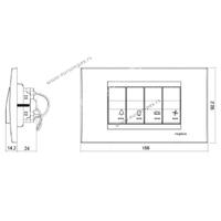 900501.2 UNIVERZALNI INDIKATOR - sklopka za kupatilo sa 4 prekidaca (svetlo 10A, bojler 16A, grejalica 16A, ventilator 10A) Nopal Lux Primera