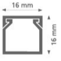 16x16mm 2m PVC KANALICA SAMOLEPLJIVA - kablovski kanal EP120166-125k Eraplast