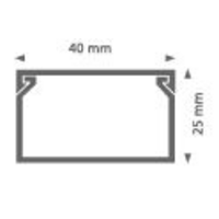 40x25mm 2m PVC KANALICA SAMOLEPLJIVA - kablovski kanal EP120181-40k Eraplast