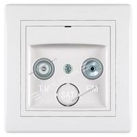 Prikljucnica antenska TV/FM prolazna <5dB bela 612P.000 Aling Prestige Line