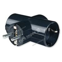 Utikac sa 3 prikljucnice CRNI TROJNI RAZDELNIK 320.13 ALING