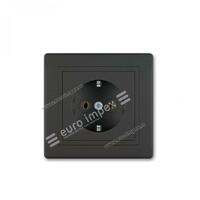 Prikljucnica dvopolna 16A/250V~ sa plasticnim jezgrom CRNA SOFT 630.E1E1 Aling Prestige Line