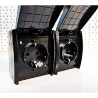 OG DUPLA MONOFAZNA PRIKLJUCNICA ZA NA ZID 16A IP44 CRNA 502.03 Index