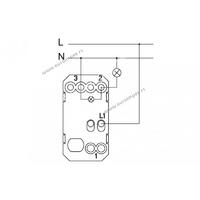 730401.2 Sklopka jednopolna 10AX 250V sa indikatorom za VENTILATOR 1M Signal BELI Nopal Lux Interio